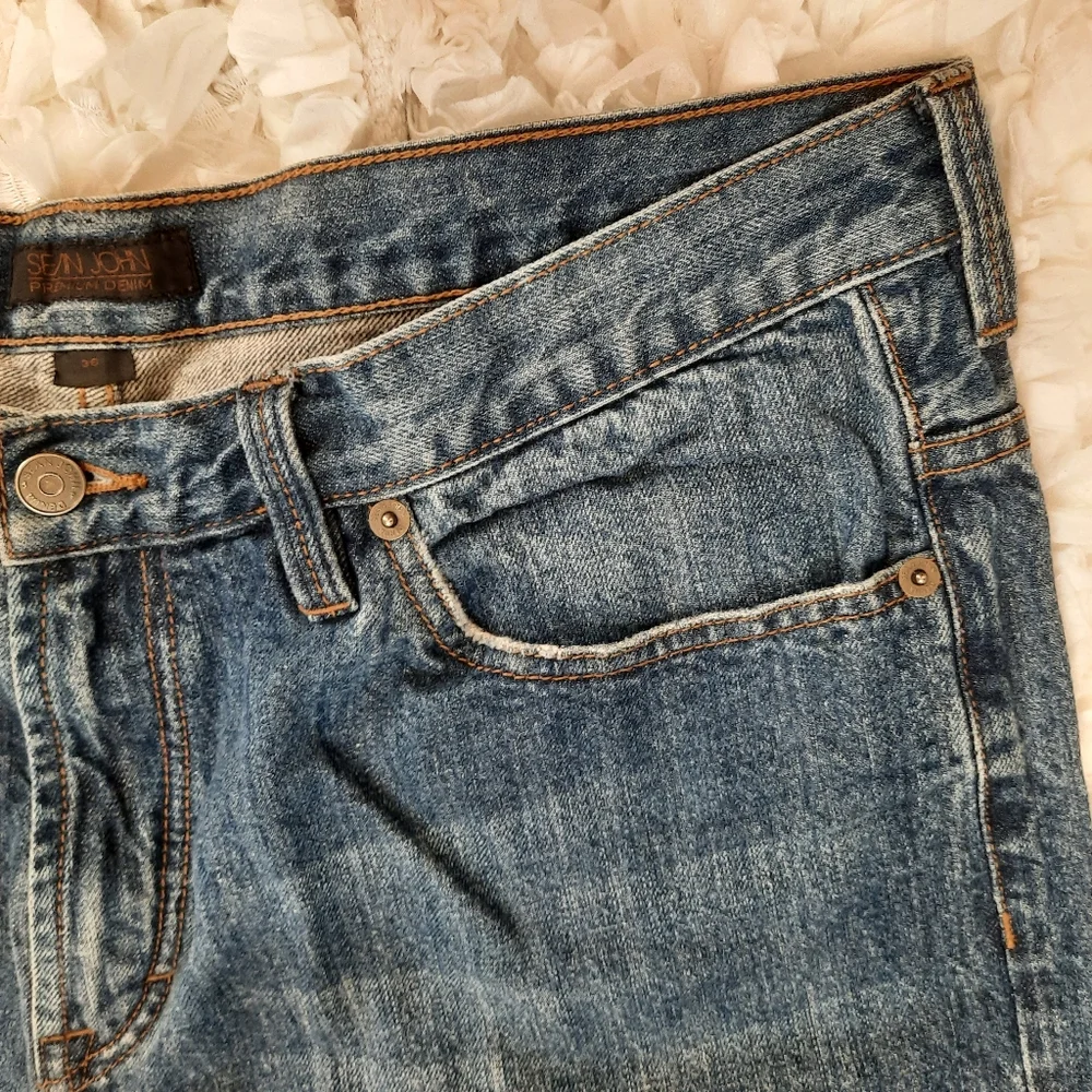 Sean John Denim Shorts Men's 36 GUC 90s Y2k 100% Cotton - Picture 4 of 11